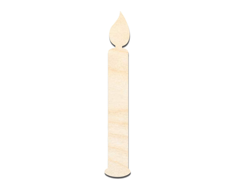 Unfinished Wood Birthday Candle Shape | DIY Craft Cutout | up to 46" DIY - NameSigns.com