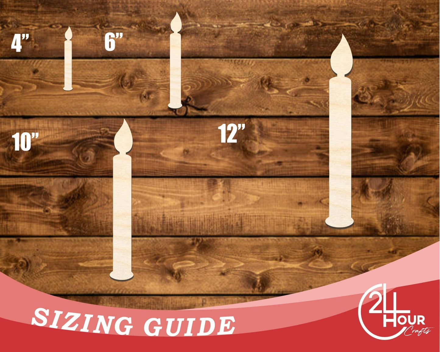Unfinished Wood Birthday Candle Shape | DIY Craft Cutout | up to 46" DIY - NameSigns.com