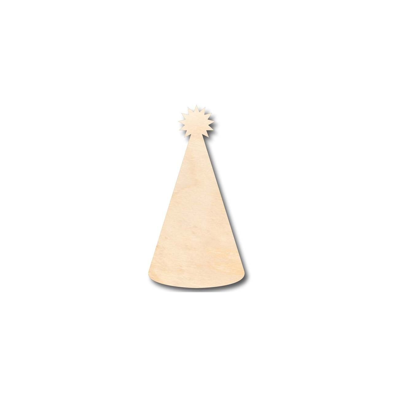 Unfinished Wood Birthday Party Hat Shape - Craft - up to 46" DIY - NameSigns.com
