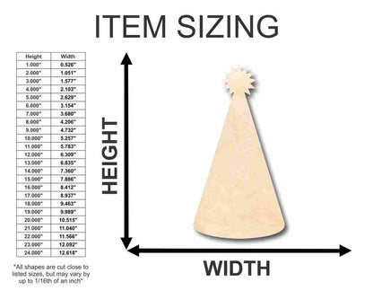 Unfinished Wood Birthday Party Hat Shape - Craft - up to 46" DIY - NameSigns.com