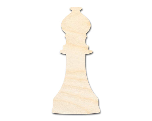 Unfinished Wood Bishop Chess Piece Shape | DIY Craft Cutout | up to 46" DIY - NameSigns.com