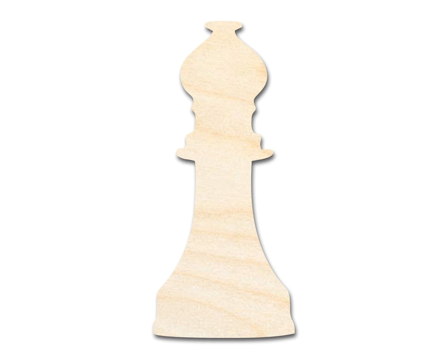 Unfinished Wood Bishop Chess Piece Shape | DIY Craft Cutout | up to 46" DIY - NameSigns.com