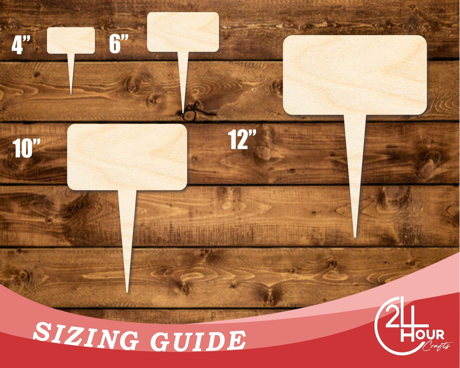 Unfinished Wood Blank Garden Stake Shape | DIY Craft Cutout | up to 46" DIY - NameSigns.com