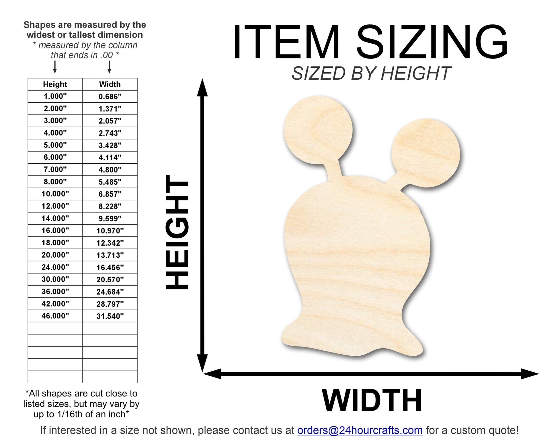 Unfinished Wood Blob Monster Shape | DIY Craft Cutout | up to 46" DIY - NameSigns.com