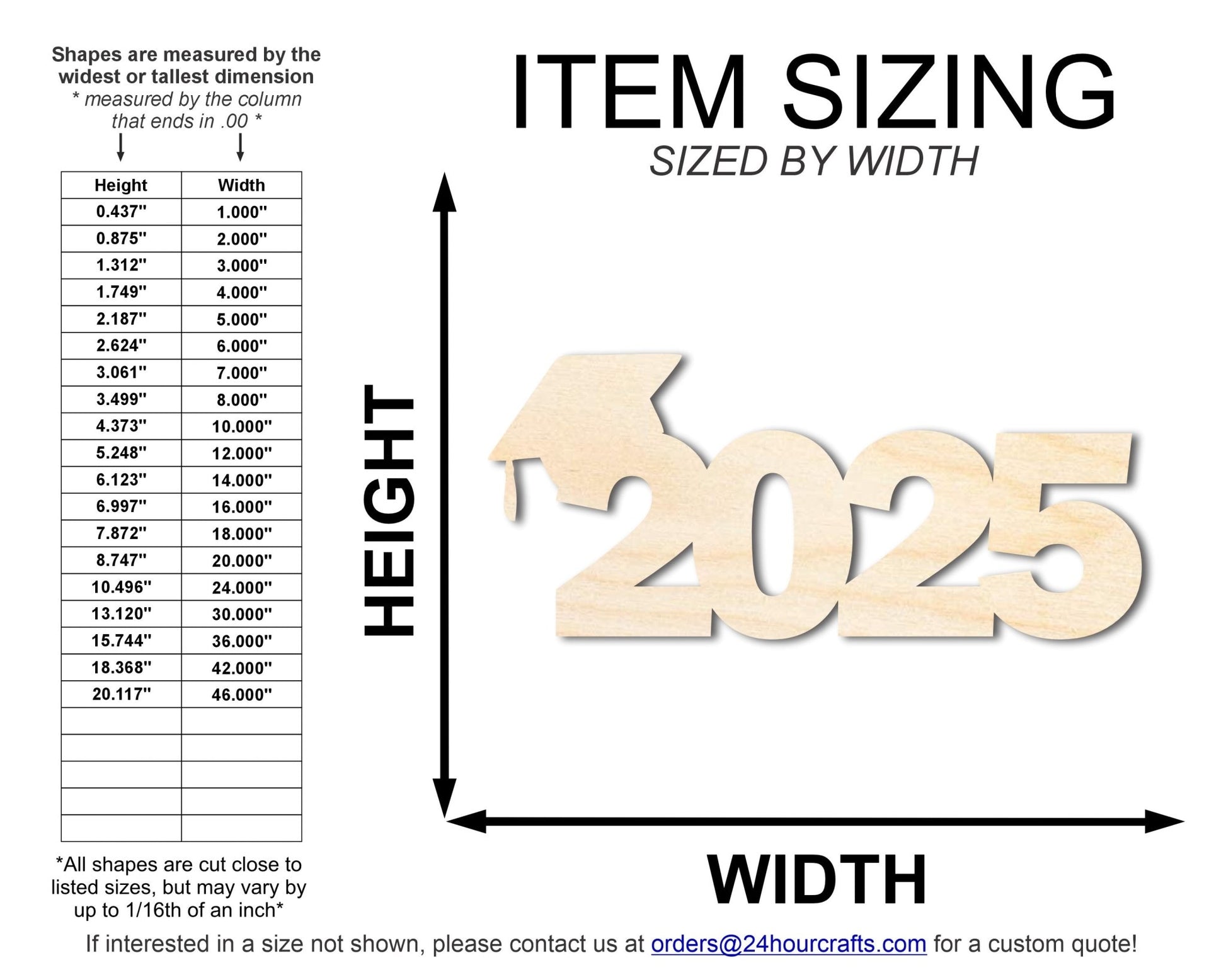 Unfinished Wood Block 2025 Shape | DIY Craft Cutout | up to 46" DIY - NameSigns.com