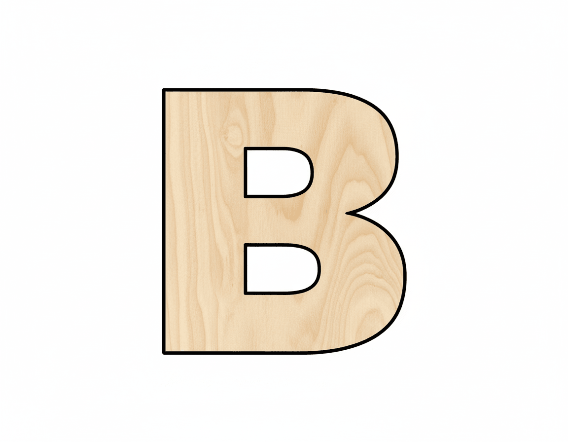 Unfinished Wood Block Letter B - Craft - up to 46" DIY - NameSigns.com
