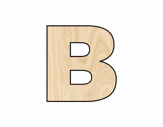 Unfinished Wood Block Letter B - Craft - up to 46" DIY - NameSigns.com