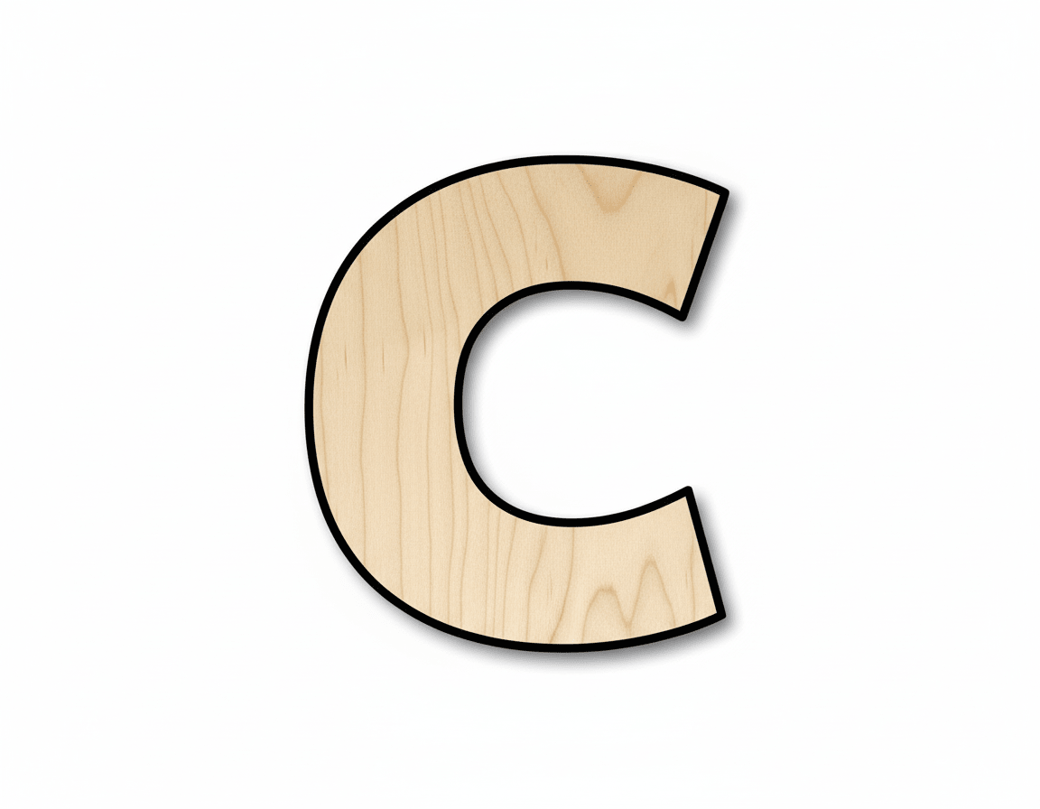 Unfinished Wood Block Letter C - Craft - up to 46" DIY - NameSigns.com