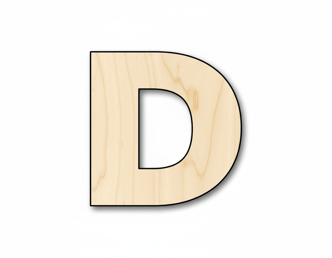 Unfinished Wood Block Letter D - Craft - up to 46" DIY - NameSigns.com