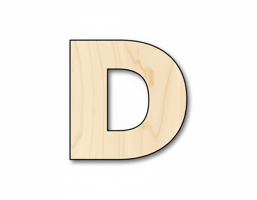 Unfinished Wood Block Letter D - Craft - up to 46" DIY - NameSigns.com