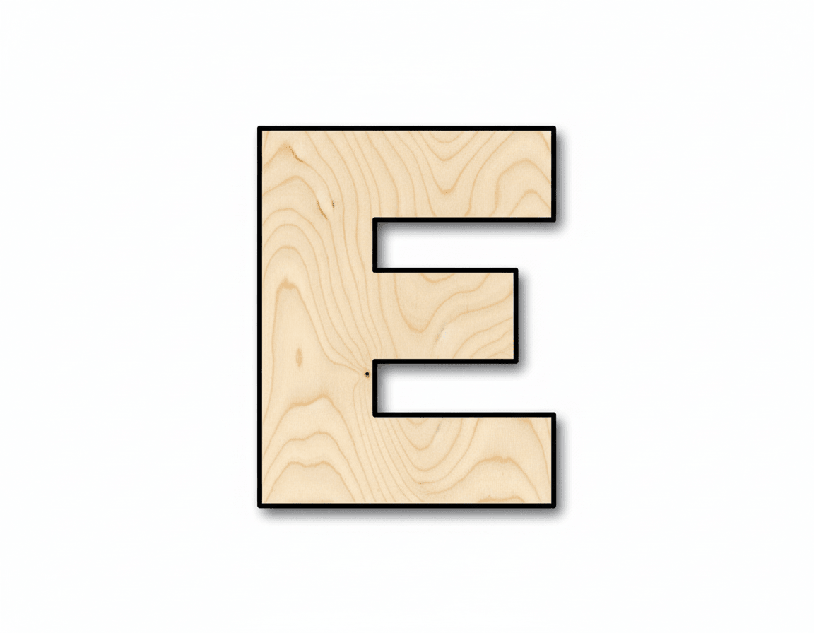 Unfinished Wood Block Letter E - Craft - up to 46" DIY - NameSigns.com