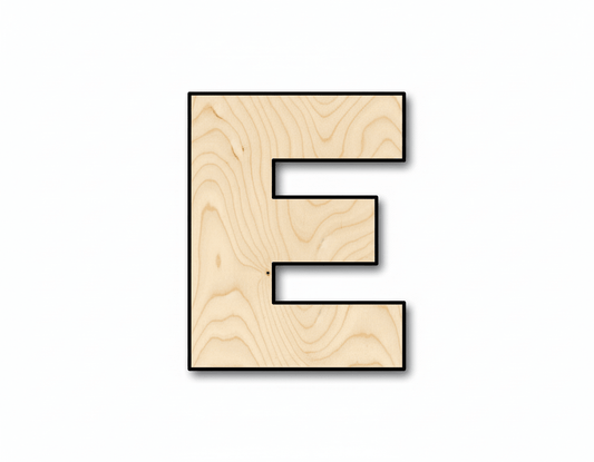 Unfinished Wood Block Letter E - Craft - up to 46" DIY - NameSigns.com