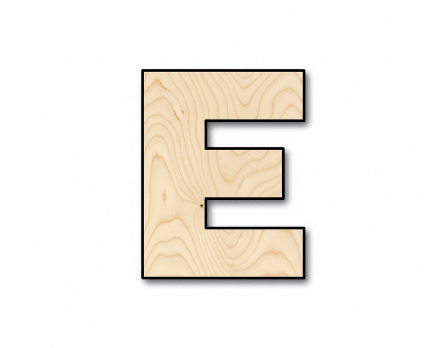 Unfinished Wood Block Letter E - Craft - up to 46" DIY - NameSigns.com