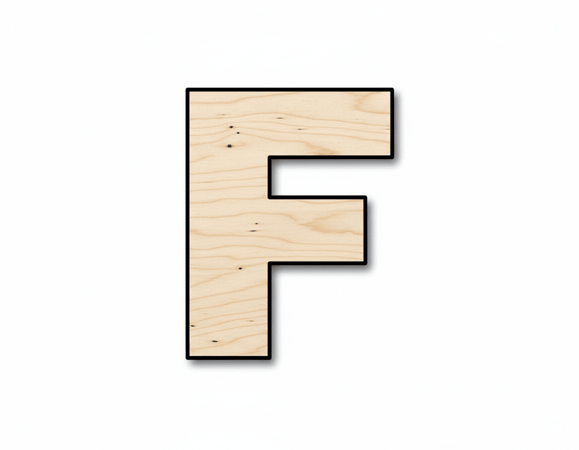 Unfinished Wood Block Letter F - Craft - up to 46" DIY - NameSigns.com