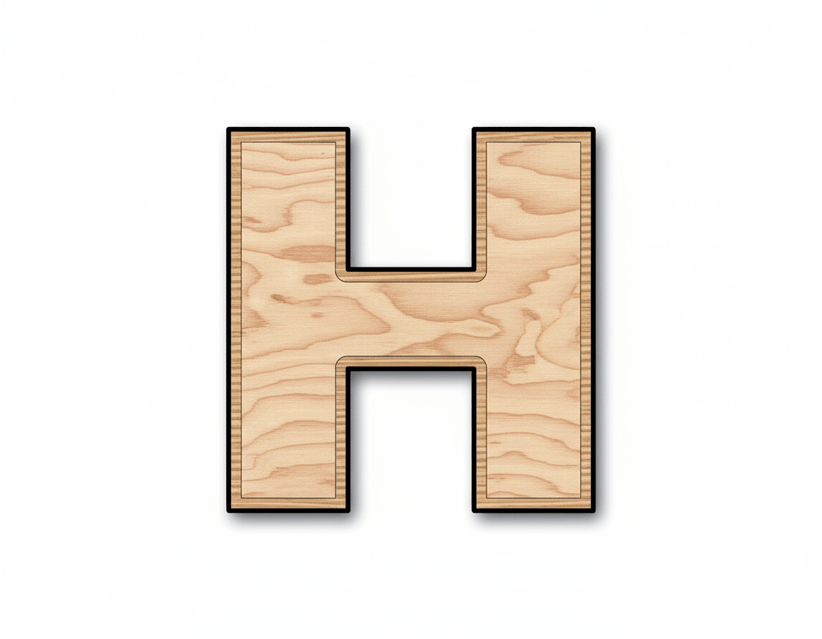 Unfinished Wood Block Letter H - Craft - up to 46" DIY - NameSigns.com