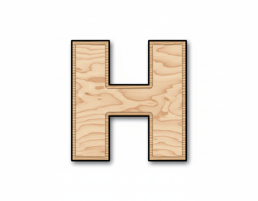 Unfinished Wood Block Letter H - Craft - up to 46" DIY - NameSigns.com