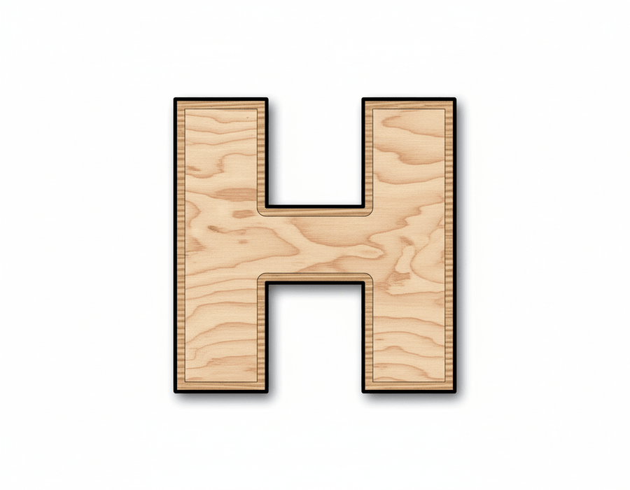 Unfinished Wood Block Letter H - Craft - up to 46" DIY - NameSigns.com