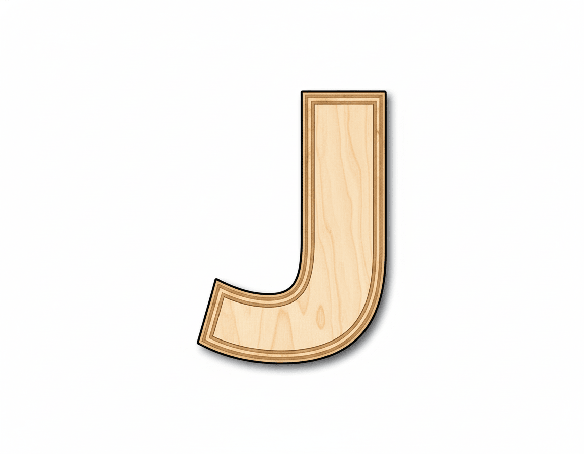 Unfinished Wood Block Letter J - Craft - up to 46" DIY - NameSigns.com