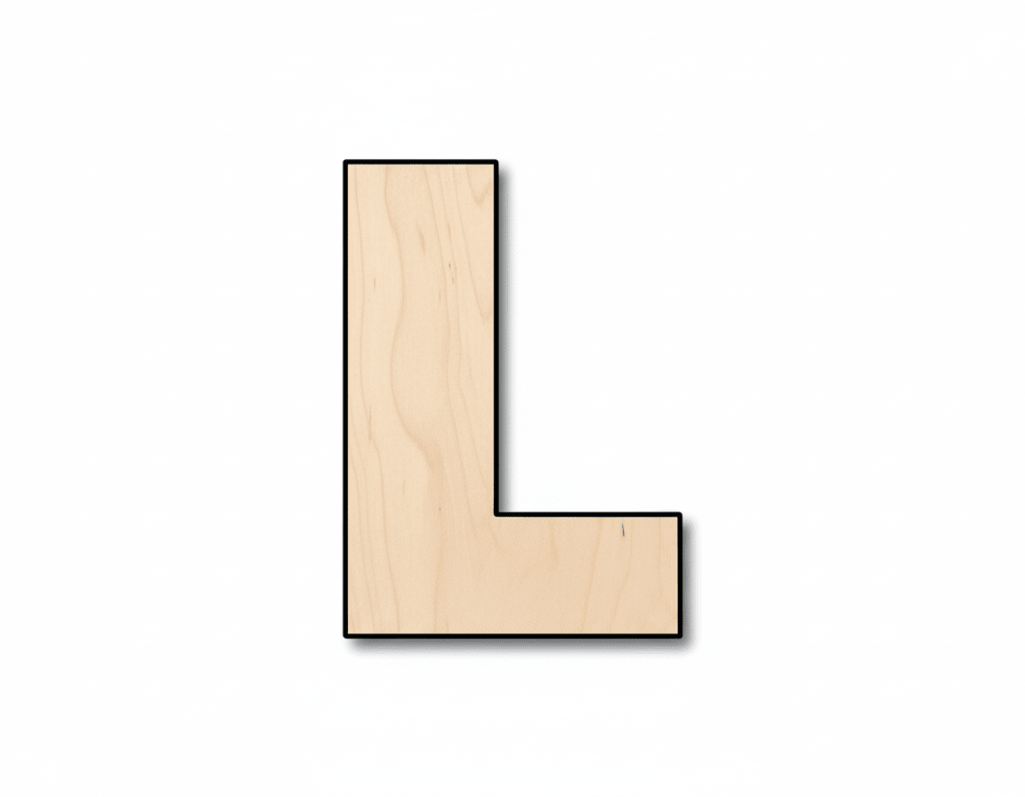 Unfinished Wood Block Letter L - Craft - up to 46" DIY - NameSigns.com