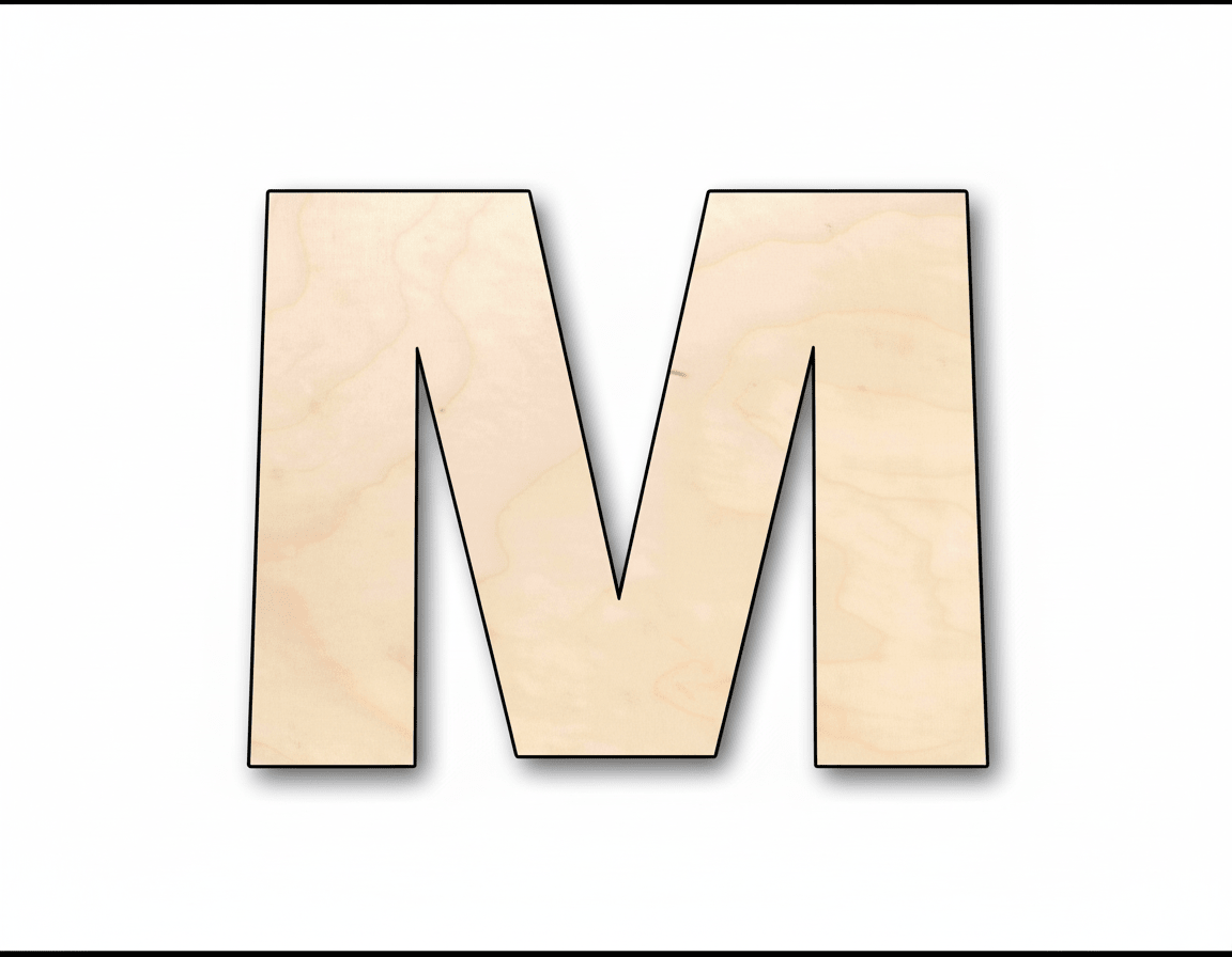Unfinished Wood Block Letter M - Craft - up to 46" DIY - NameSigns.com