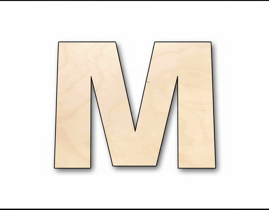 Unfinished Wood Block Letter M - Craft - up to 46" DIY - NameSigns.com