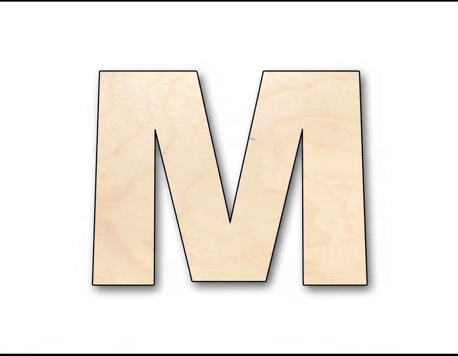 Unfinished Wood Block Letter M - Craft - up to 46" DIY - NameSigns.com