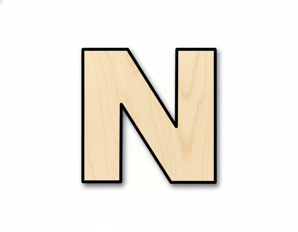 Unfinished Wood Block Letter N - Craft - up to 46" DIY - NameSigns.com