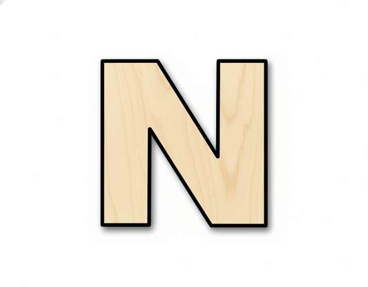 Unfinished Wood Block Letter N - Craft - up to 46" DIY - NameSigns.com