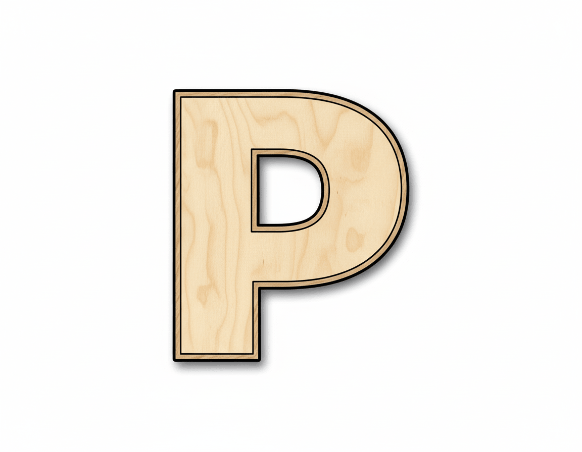 Unfinished Wood Block Letter P - Craft - up to 46" DIY - NameSigns.com