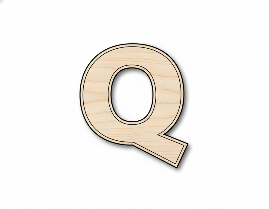 Unfinished Wood Block Letter Q - Craft - up to 46" DIY - NameSigns.com