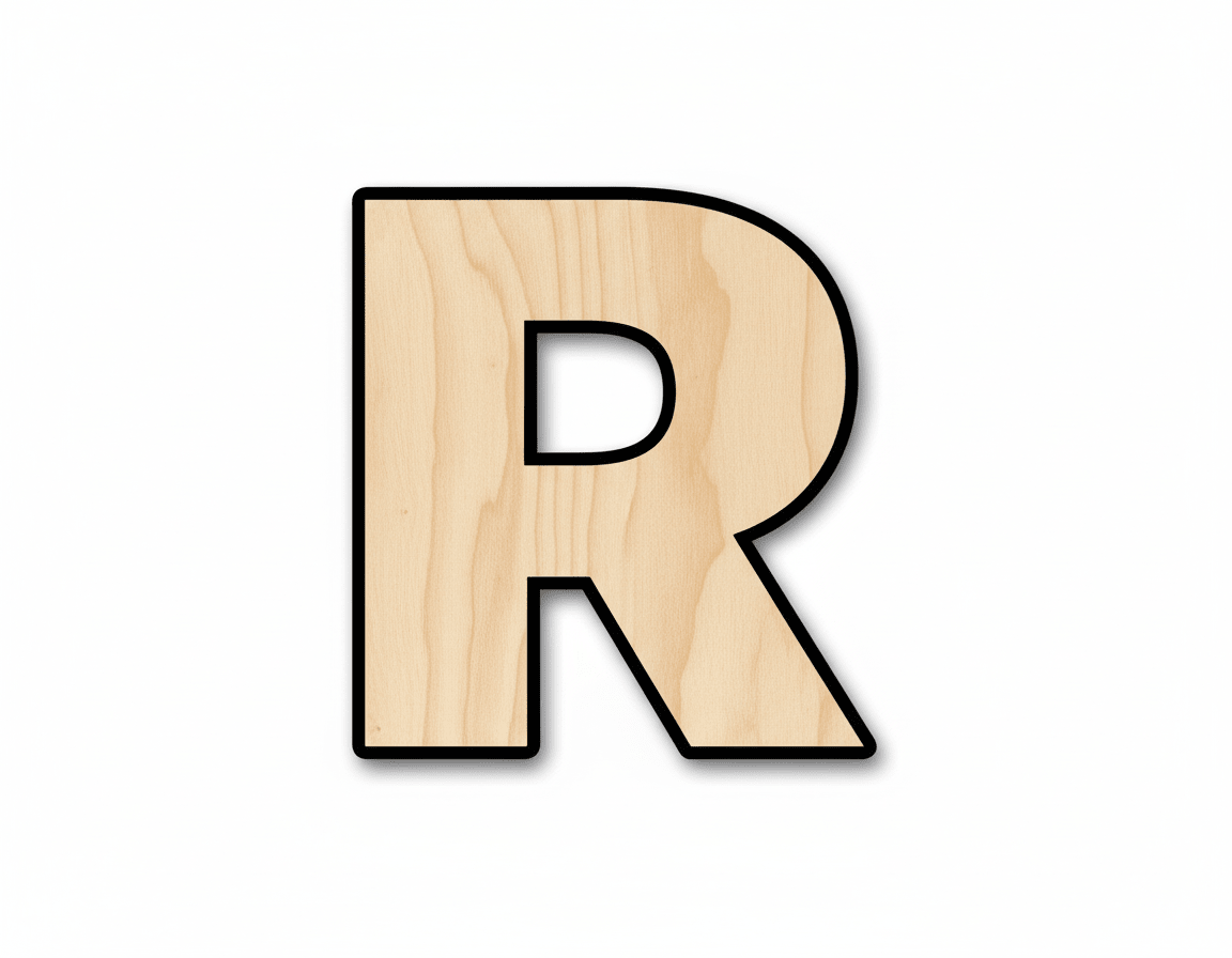 Unfinished Wood Block Letter R - Craft - up to 46" DIY - NameSigns.com