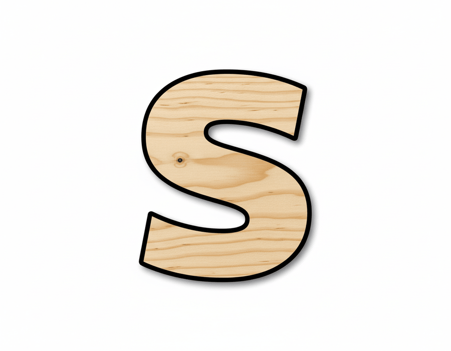Unfinished Wood Block Letter S - Craft - up to 46" DIY - NameSigns.com