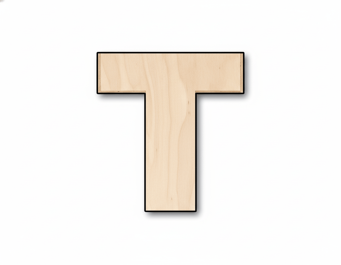 Unfinished Wood Block Letter T - Craft - up to 46" DIY - NameSigns.com