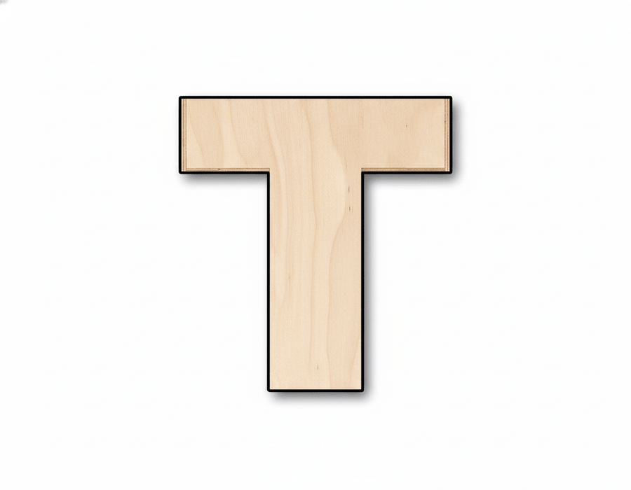 Unfinished Wood Block Letter T - Craft - up to 46" DIY - NameSigns.com