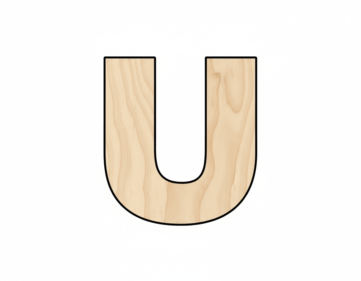 Unfinished Wood Block Letter U - Craft - up to 46" DIY - NameSigns.com