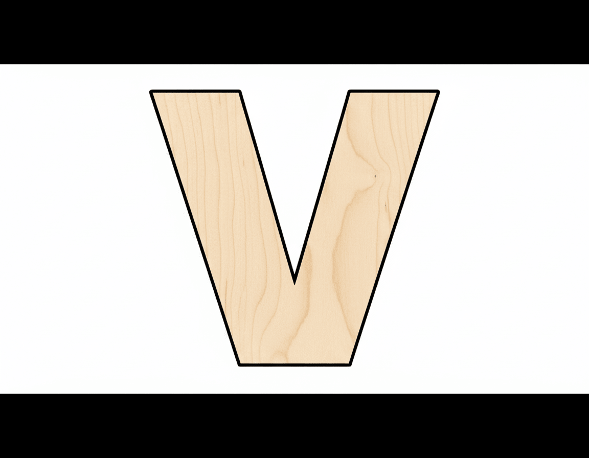 Unfinished Wood Block Letter V - Craft - up to 46" DIY - NameSigns.com
