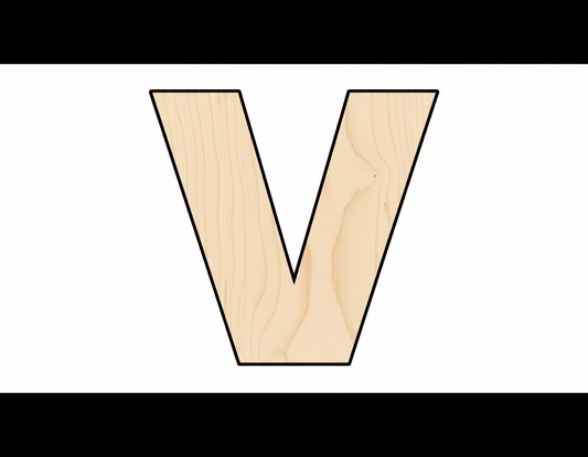 Unfinished Wood Block Letter V - Craft - up to 46" DIY - NameSigns.com