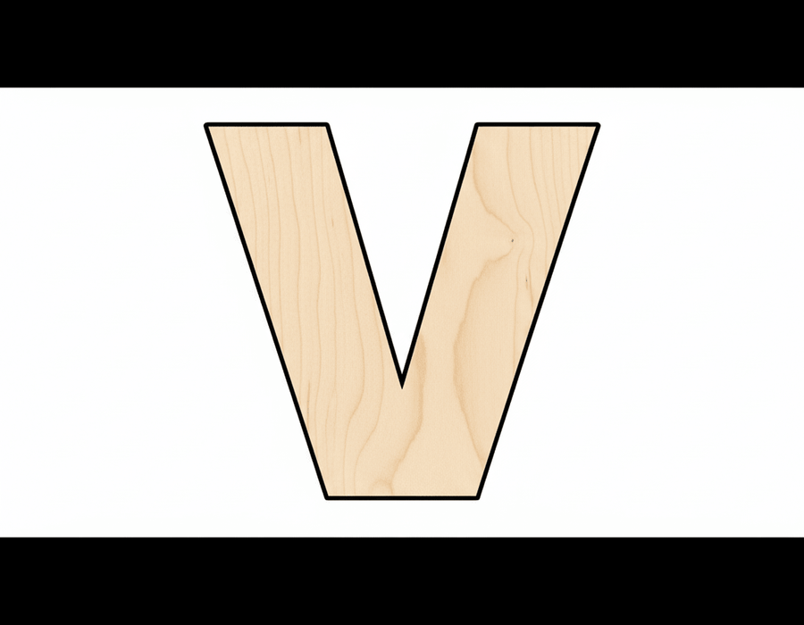 Unfinished Wood Block Letter V - Craft - up to 46" DIY - NameSigns.com