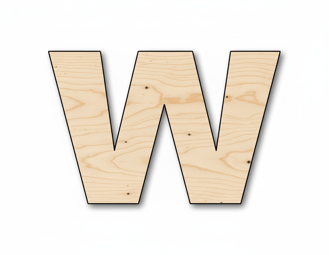 Unfinished Wood Block Letter W - Craft - up to 46" DIY - NameSigns.com