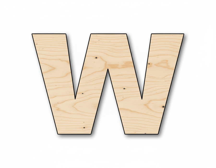 Unfinished Wood Block Letter W - Craft - up to 46" DIY - NameSigns.com
