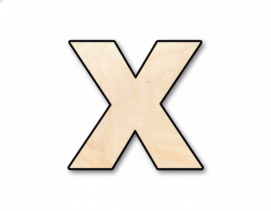 Unfinished Wood Block Letter X - Craft - up to 46" DIY - NameSigns.com