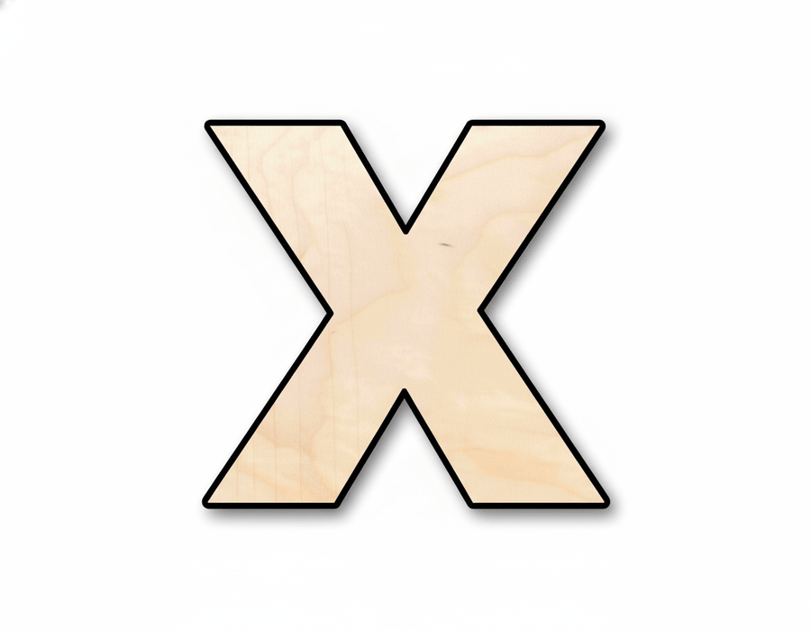 Unfinished Wood Block Letter X - Craft - up to 46" DIY - NameSigns.com