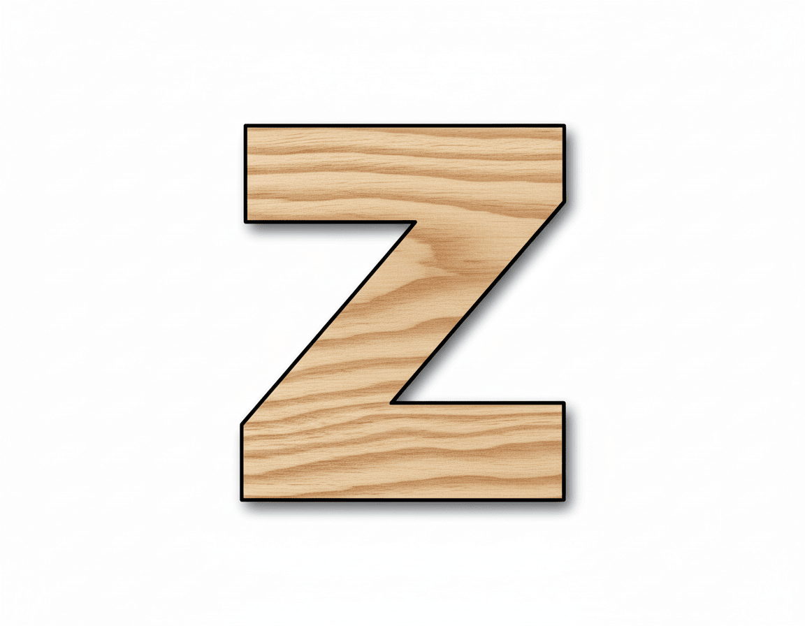 Unfinished Wood Block Letter Z - Craft - up to 46" DIY - NameSigns.com