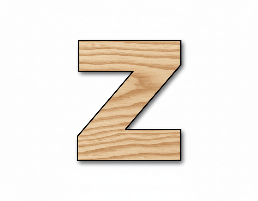 Unfinished Wood Block Letter Z - Craft - up to 46" DIY - NameSigns.com