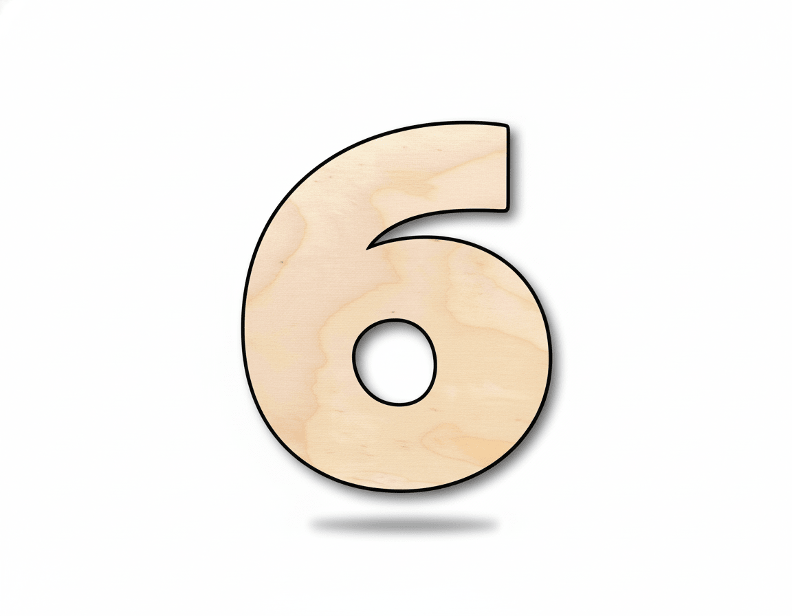 Unfinished Wood Block Number 6 - Craft - up to 46" DIY - NameSigns.com