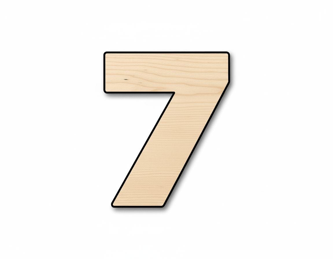 Unfinished Wood Block Number 7 - Craft - up to 46" DIY - NameSigns.com