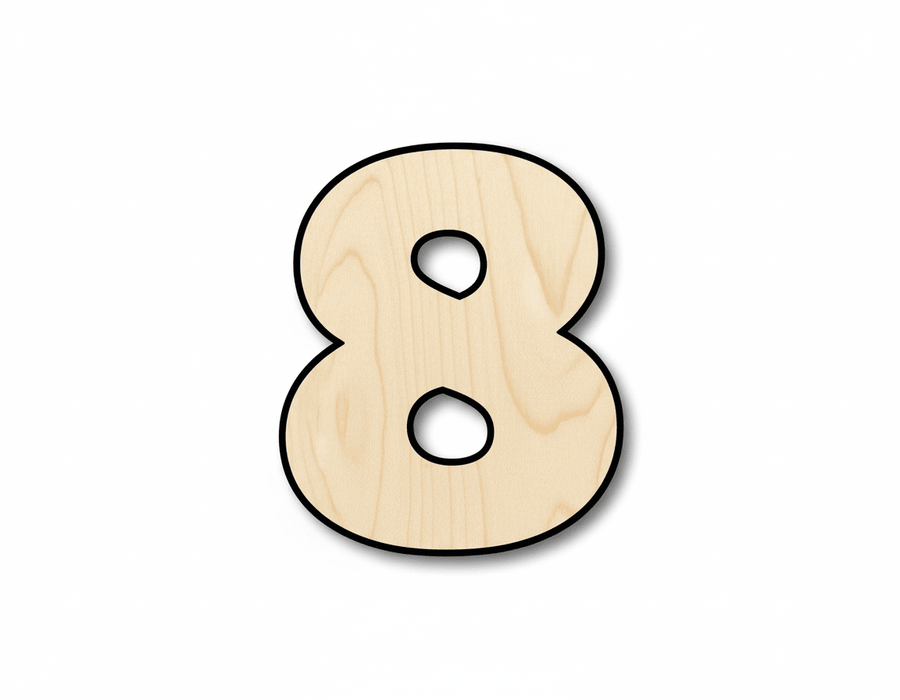 Unfinished Wood Block Number 8 - Craft - up to 46" DIY - NameSigns.com