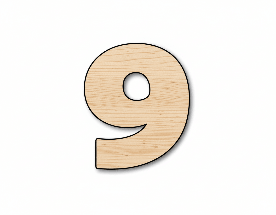 Unfinished Wood Block Number 9 - Craft - up to 46" DIY - NameSigns.com