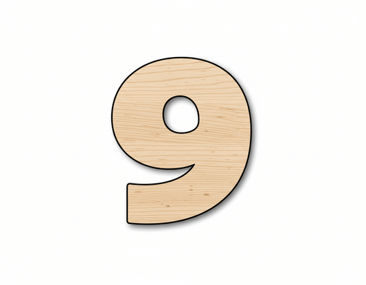 Unfinished Wood Block Number 9 - Craft - up to 46" DIY - NameSigns.com