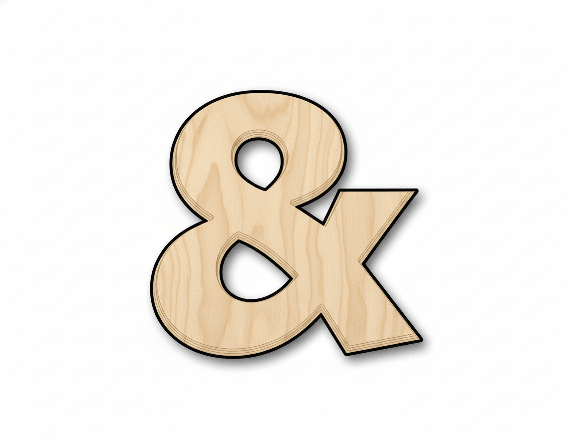 Unfinished Wood Block Symbol And - Craft - up to 46" DIY - NameSigns.com